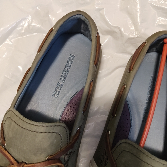 Robert Zur Khaki and Chestnut Slip-Ons - Picture 7 of 16